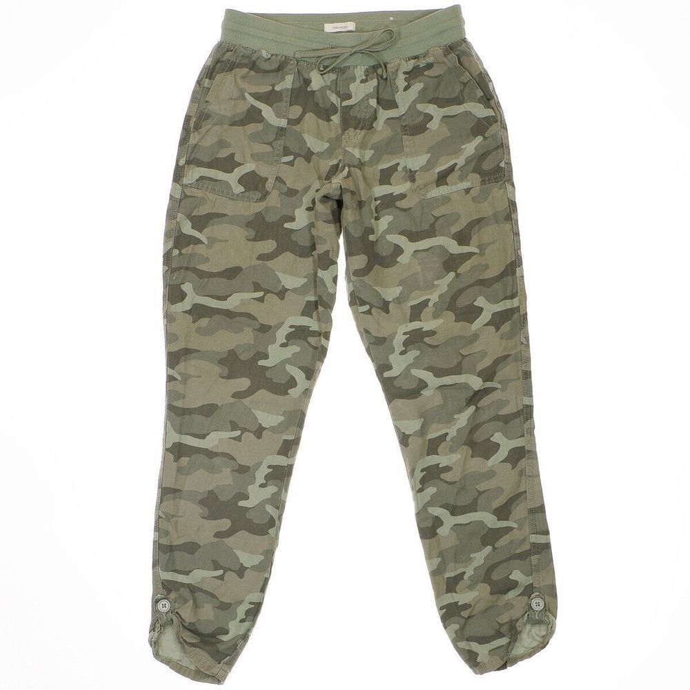 Maurices Pants Womens Size 0 Camouflage Pull On Lightweight Drawstring 26 x 28